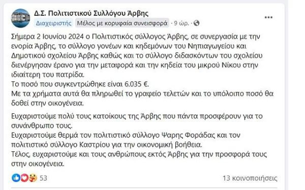 Θρήνος για τον 6χρονο Νικόλα που πνίγηκε στην Κρήτη - Συγκεντρώθηκαν 6.035 ευρώ για την κηδεία του